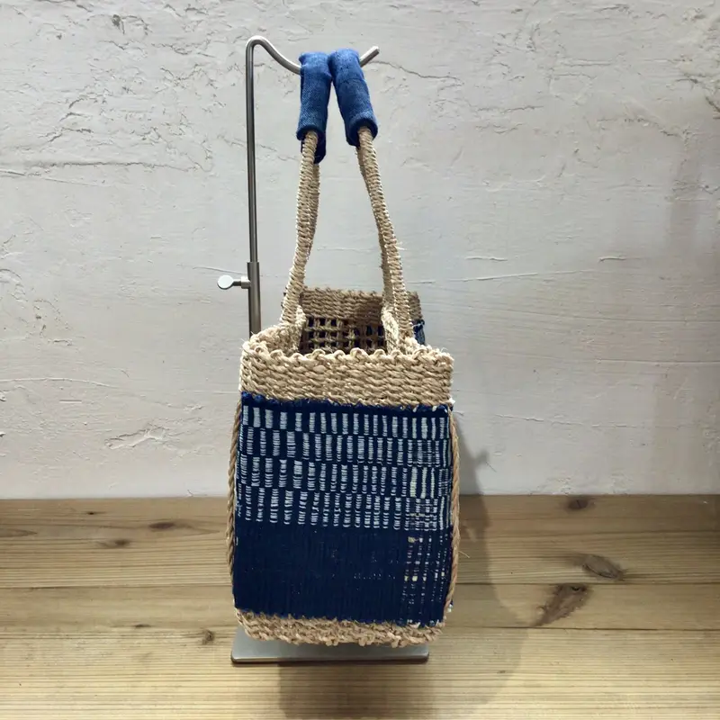 琉球藍】花藍舎・月桃のカゴ手さげバッグ 大 | 沖縄のうつわ、やちむん