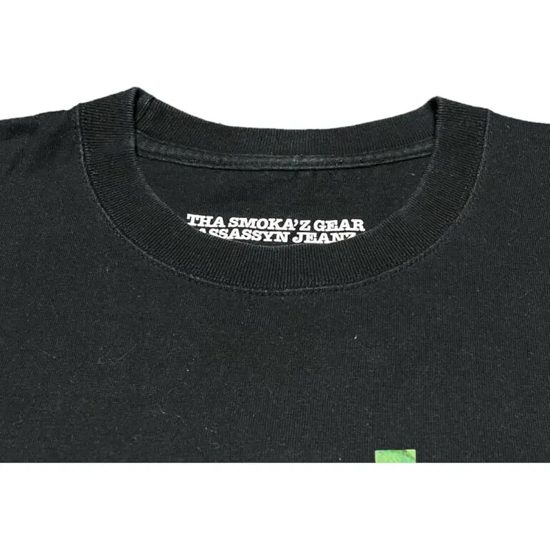 ASSASSYN JEANZ ミッキーモチーフ麻葉っぱTシャツ ブラック Lサイズ