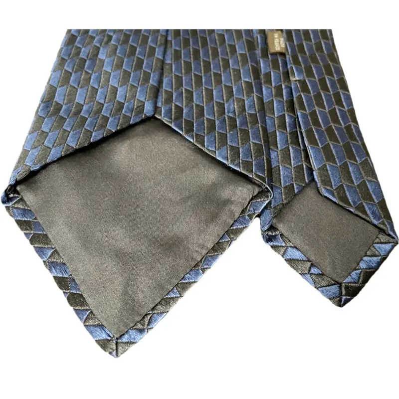 MADE IN FRANCE製 Charvet ジャガード織り総柄ネクタイ ブルー