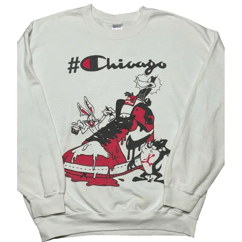 2種類選べる CHICAGO ルーニー・テューンズ トレーナー ホワイト XL