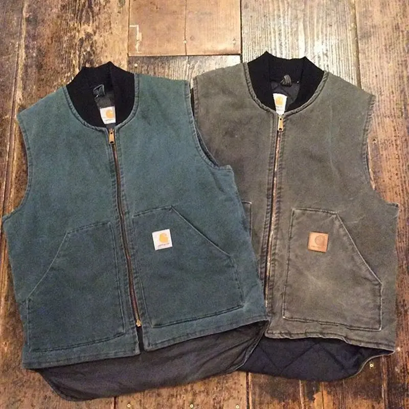 USED] Carhartt ダック地 ベスト ブルーグリーン色 | garden730