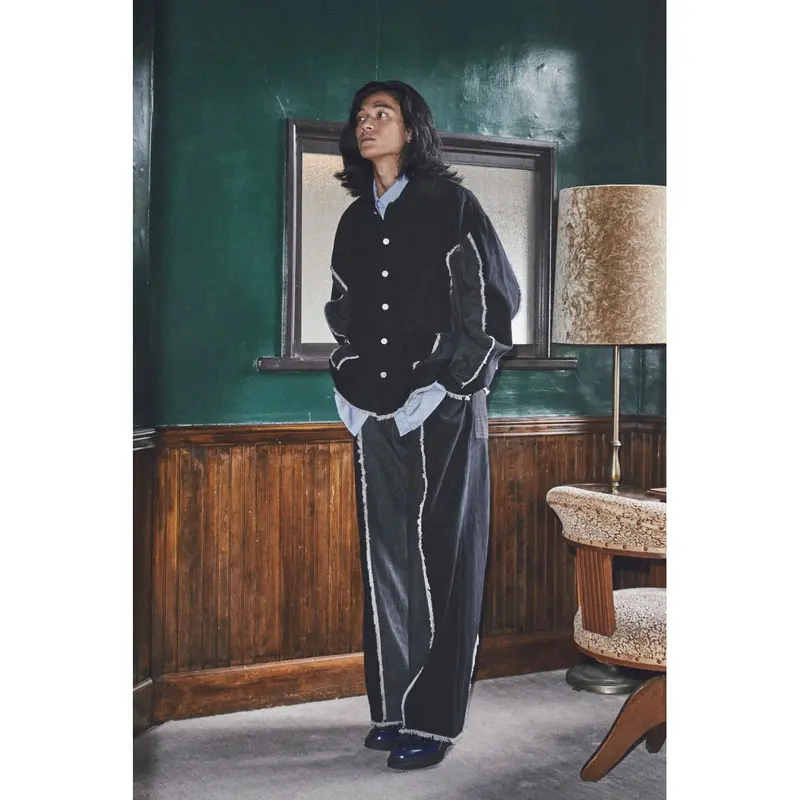 fringe denim jacket【black】 | GIDEAL.