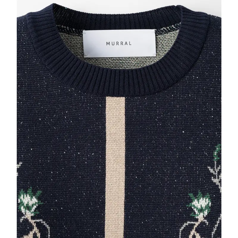 MURRAL Garden Flower Knit Vest (Navy) ベスト | agenciadetalento.mx