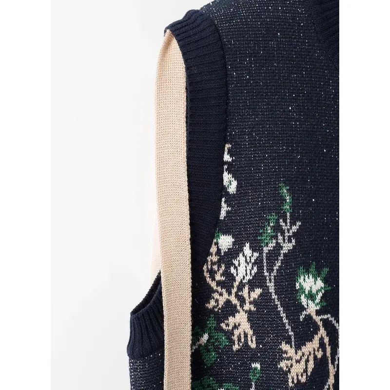 murral / Garden flower knit vest | glitter O...