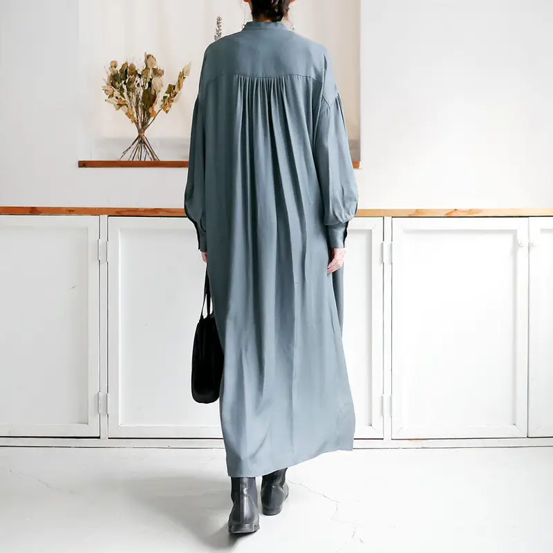 SACRA | サクラ|TRIACE VINTAGE TWILL OP ギャザースリーブワンピ...