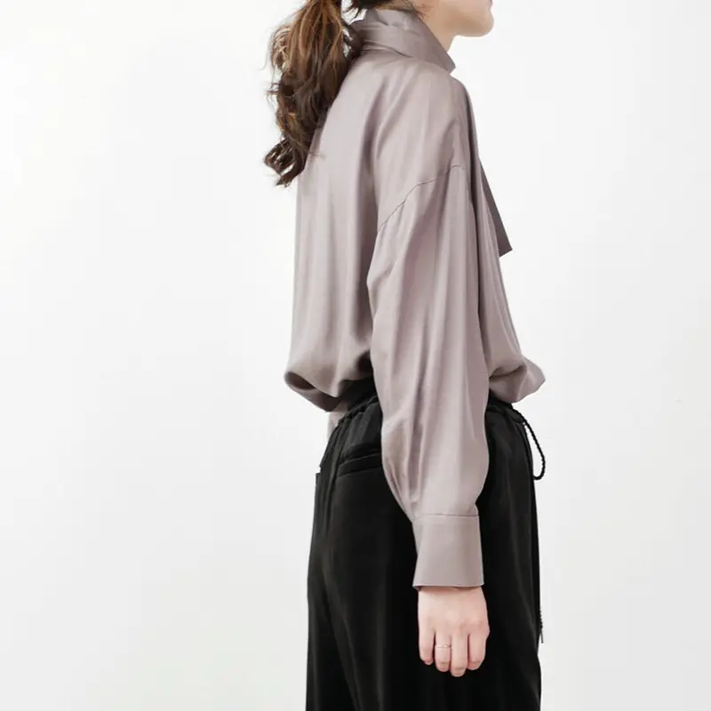 SACRA サクラ キュプラトリアセテートツイル ギャザースリーブ