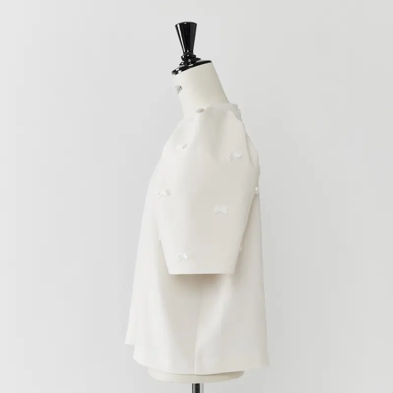 バブリーリボンブラウス オフホワイト | HEVE