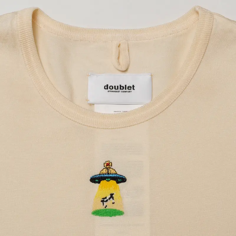 10％OFF】 doublet オフホワイト Tシャツ Fiber Milk Tシャツ