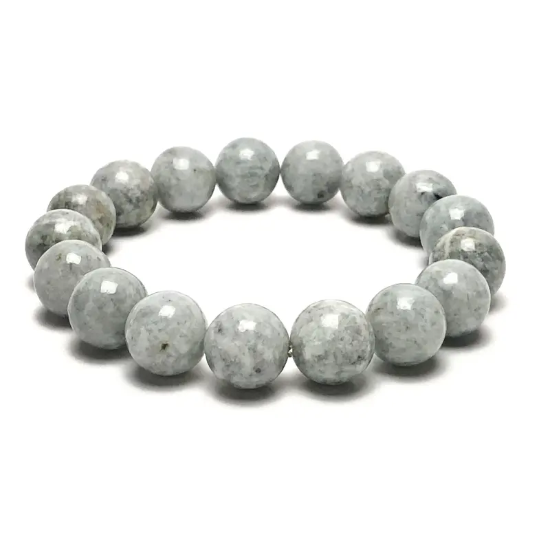 一点物】糸魚川翡翠《グレー・A+》ブレスレット 約12mm ∫2506548∫4