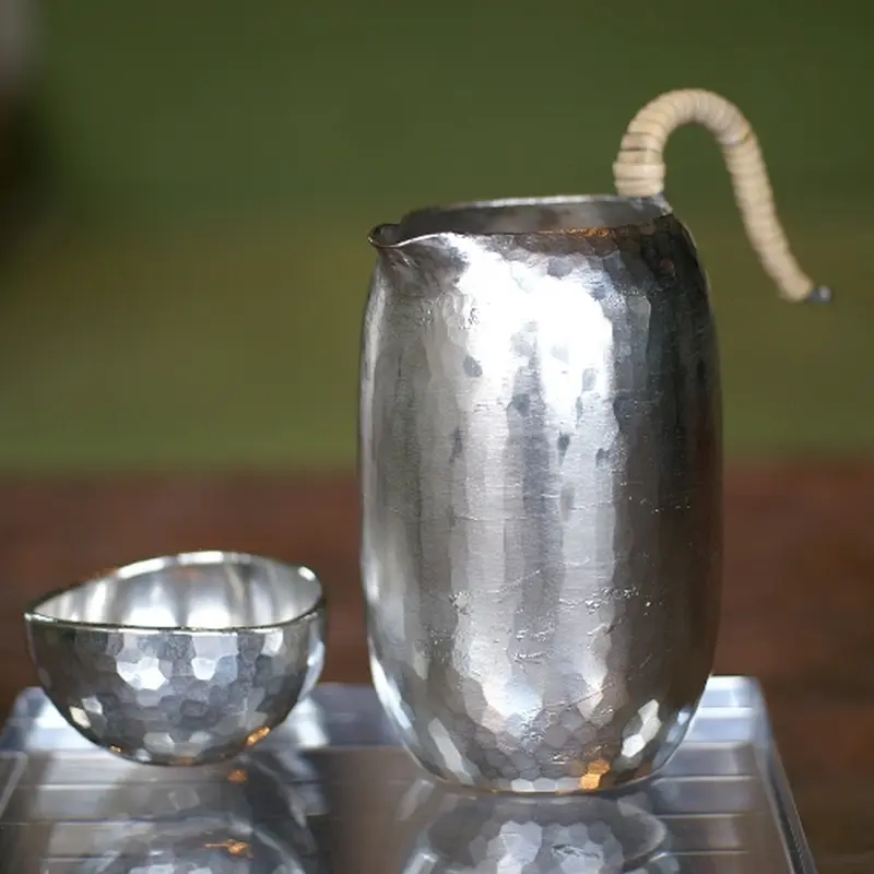 手作り銅器 ちろり 錫被 底丸 白 小 酒器【日本酒】【プレゼント】【御