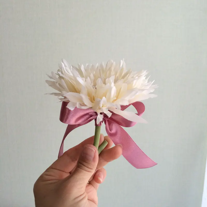 ガーベラのクラッチブーケ&ブートニア&花冠セット | Gallery KIANU