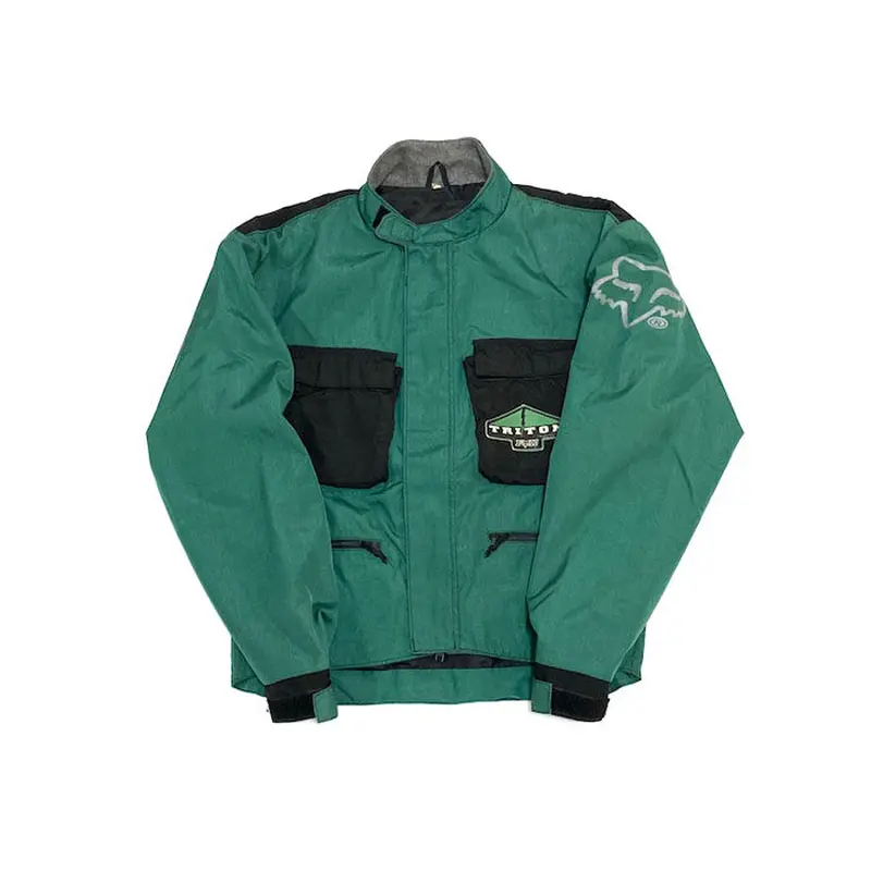 USED】90'S FOX NYLON BIKER JACKET MADE IN FINLA...
