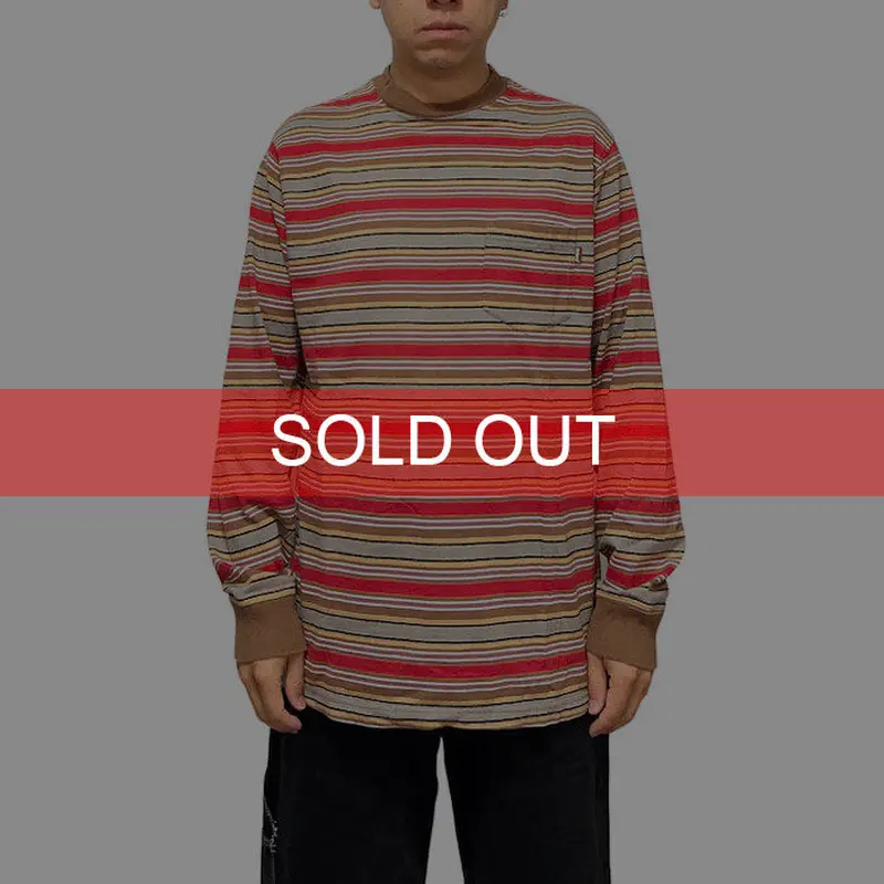 USED】90'S-00'S STUSSY MULTI BORDER L/S T-SHIRT...