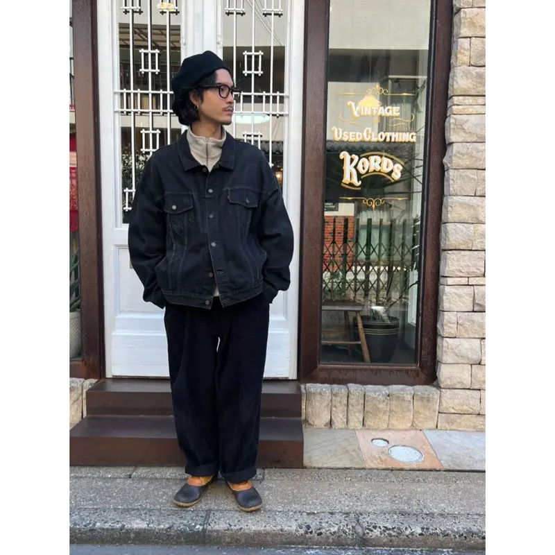90s Levi's 70598-4159 BLACK DENIM JACKET Size X...