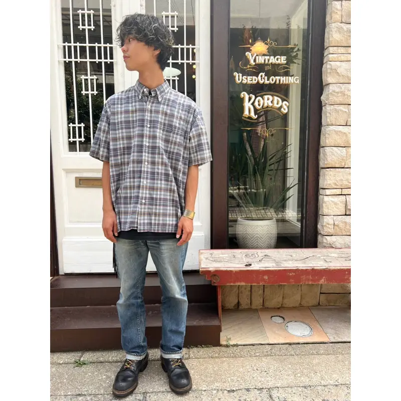 90s ラルフローレン GREGGOR ボタンダウンシャツ 半袖 ポニー刺繍ロゴ