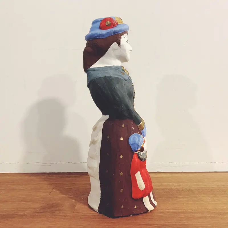 【美品】長崎 古賀人形 西洋婦人 /十八代目 小川亨作 郷土玩具 長崎県 郷土玩具 古賀人形 小川亨 西洋夫人 貴婦人 土人形 工芸品 民