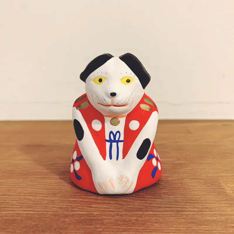 中湯川人形　犬　4点 中湯川人形 土人形 会津若松 福缶 無印良品 muji 犬にダルマ