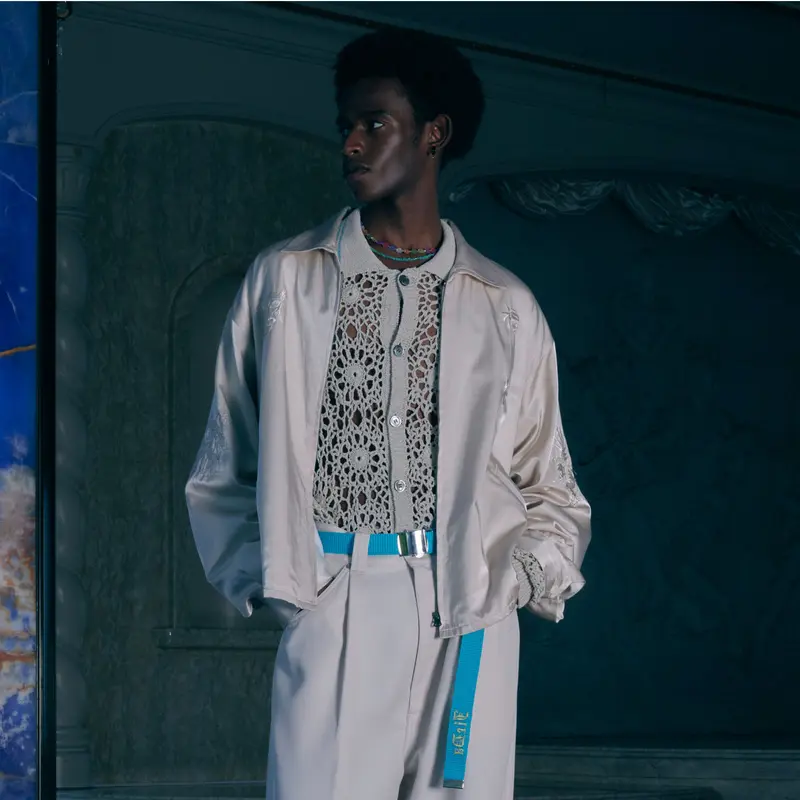 JieDa> FLOWER HAND KNITTING CARDIGAN , Ivory |...