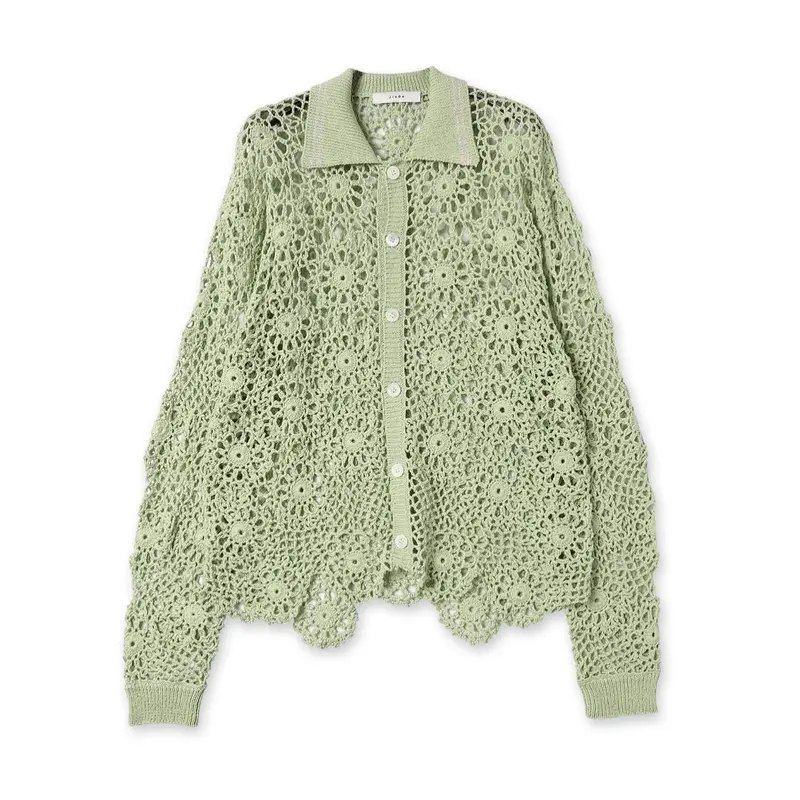 JieDa カーディガン FLOWER HAND KNITTING CARDIGAN - www