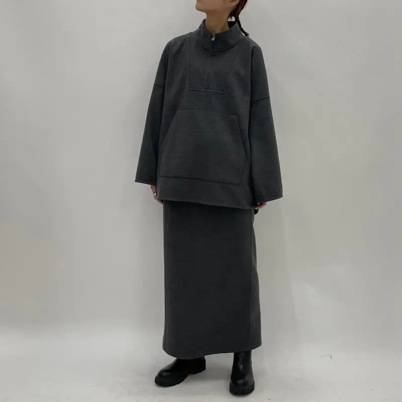 cafune】 カフネ Zip up poncho pullover-