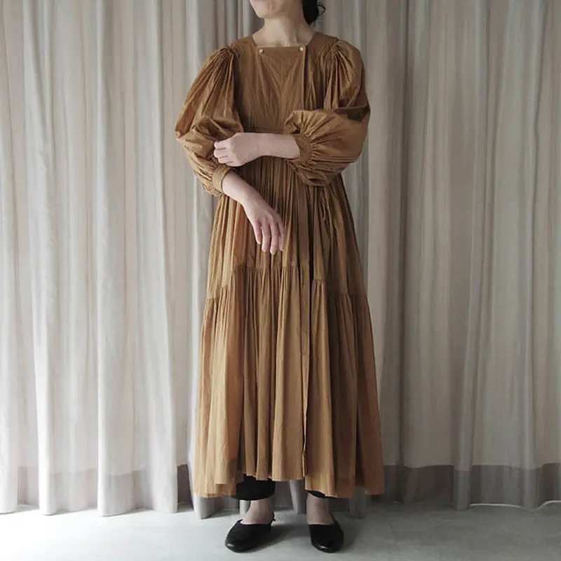 TOWAVASE Artisan dress (camel) | nii-B | WEBSHOP