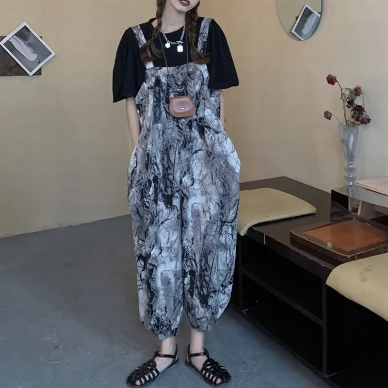 タイダイ柄 サロペット オーバーオール ジャンプスーツ ルーズ