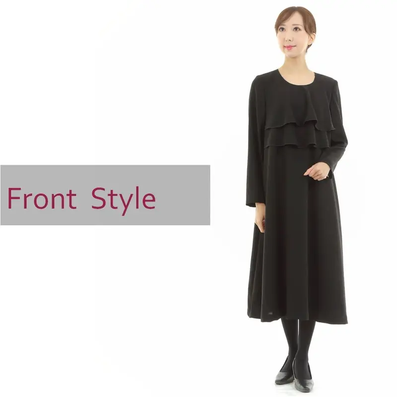 クーポン利用&送料無料 喪服 レディース ゆったりワンピース ブラック