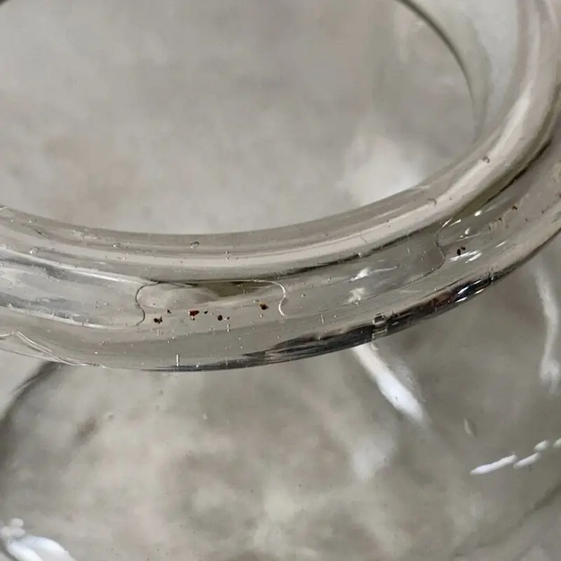 アンティーク ガラスポット 高さ蓋込 25cm5L 円柱型蓋付 古い硝子の