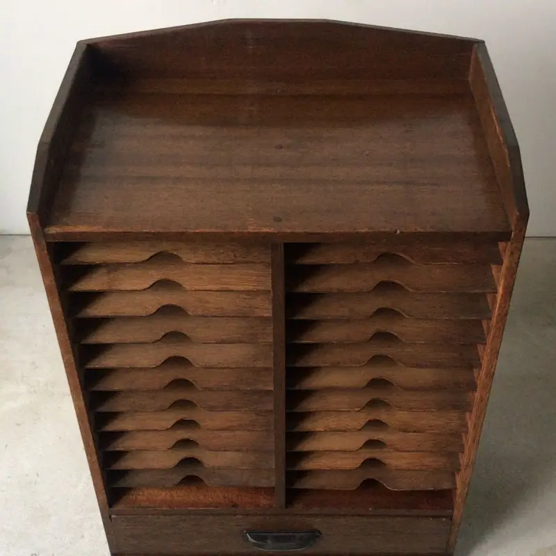 アンティーク カルテ棚24段 + 引き出し1杯 昭和 戦前ヴィンテージ家具