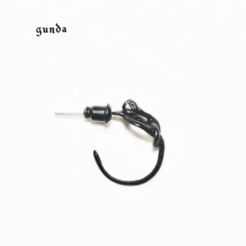 gunda ・ガンダ・STEALTH HOOP/PI/Matte Black・シングルピアス