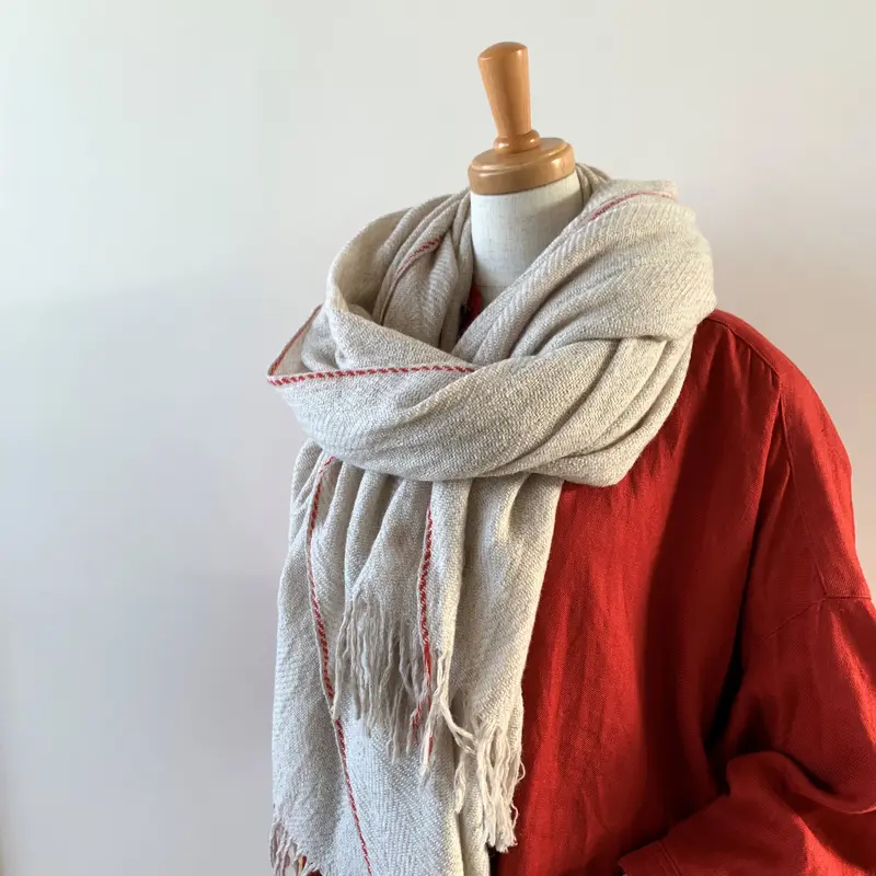 suzuki takayuki herring-bone shawl nude 215...