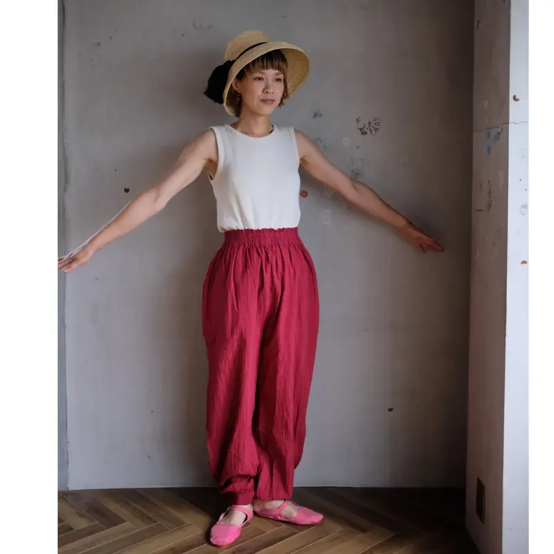 ヂェン先生の日常着 バルーンパンツ M 朱色 ヂェン先生の日常着 バルーンパンツスリムM