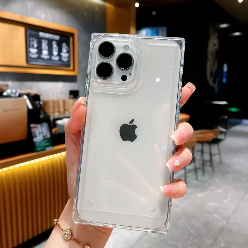 スクエア クリアiphone13/12promaxケース 高透明感 iphoneXS/11pr...