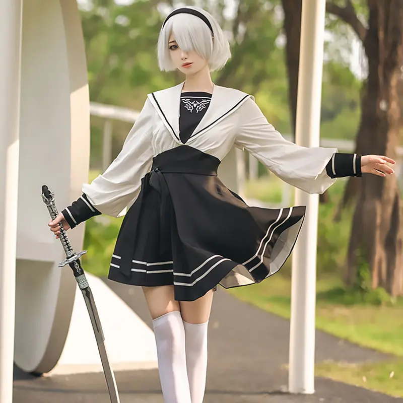 ニーア オートマタ2B セーラーコスプレ (ヨルハ二号B型)【得体社】NO