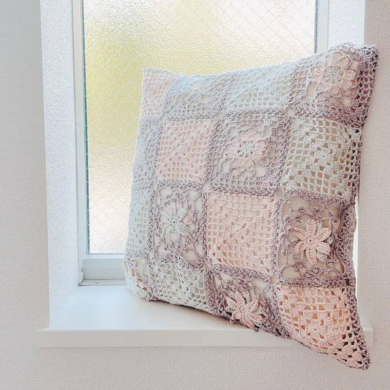 レース編み クッションカバー 編み物 ハンドメイド bf5a4860da7e73324466591848f327