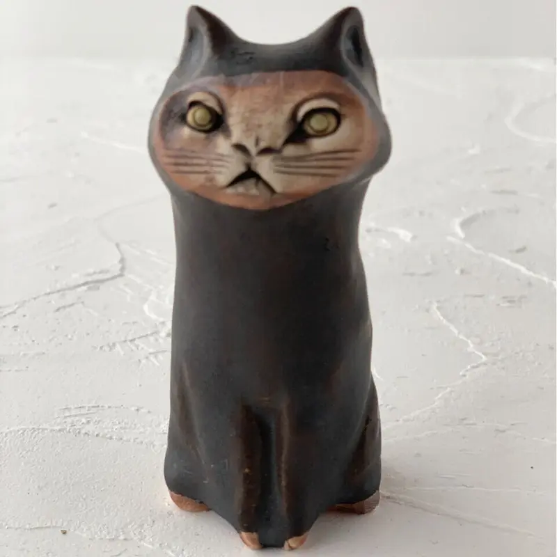 2025年冬【法人向けお歳暮】 ☆猫の オブジェ 陶の置物☆陶芸家の手作り作品☆ 食器