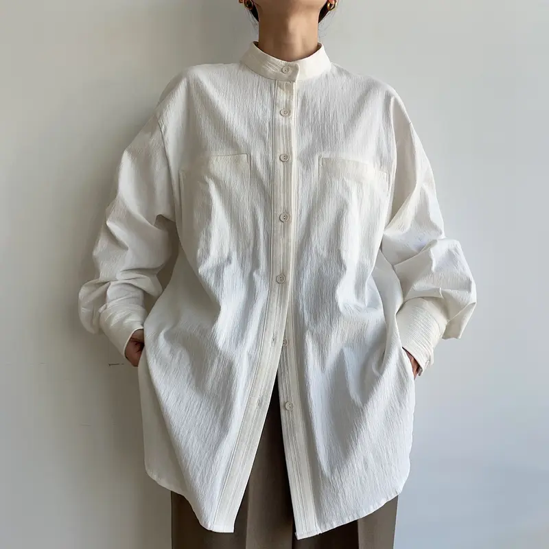 新品 / nokcha / accent jacquard long shirt - シャツ/ブラウス(長袖 ...