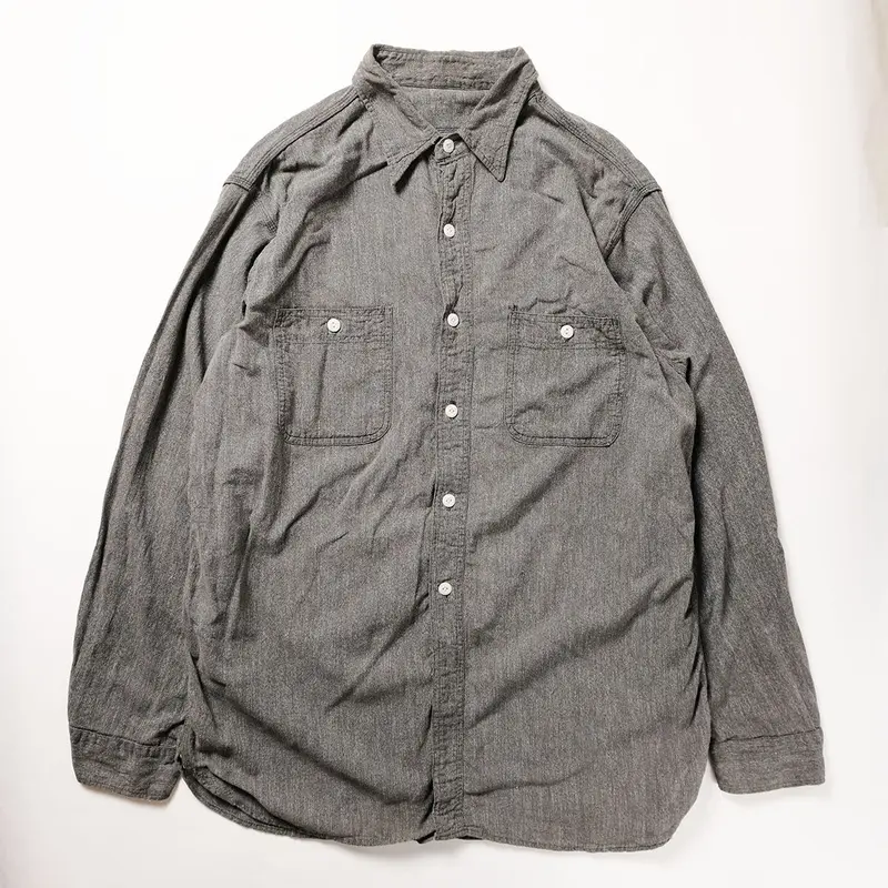 50's BIG YANK Black Chambray Shirt (about 16 1/...