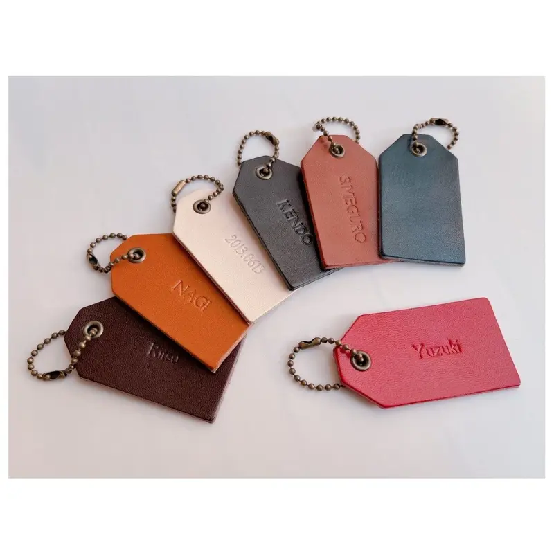 レザー キーホルダー ☆刻印可☆ヌメ革 注文 本革 ネームタグ 席札