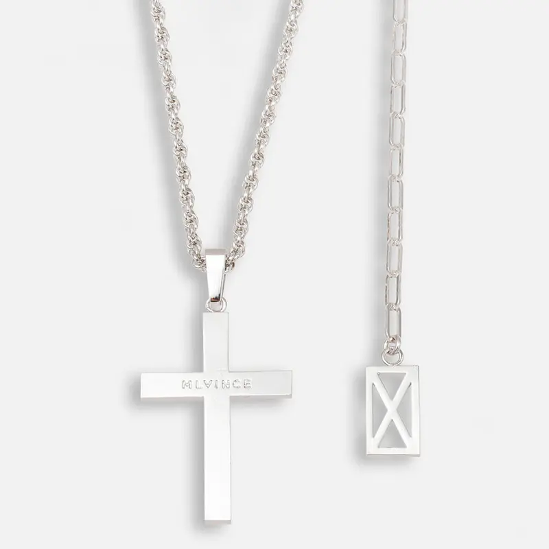 MLVINCE / ingot cross chain necklace silver | o...