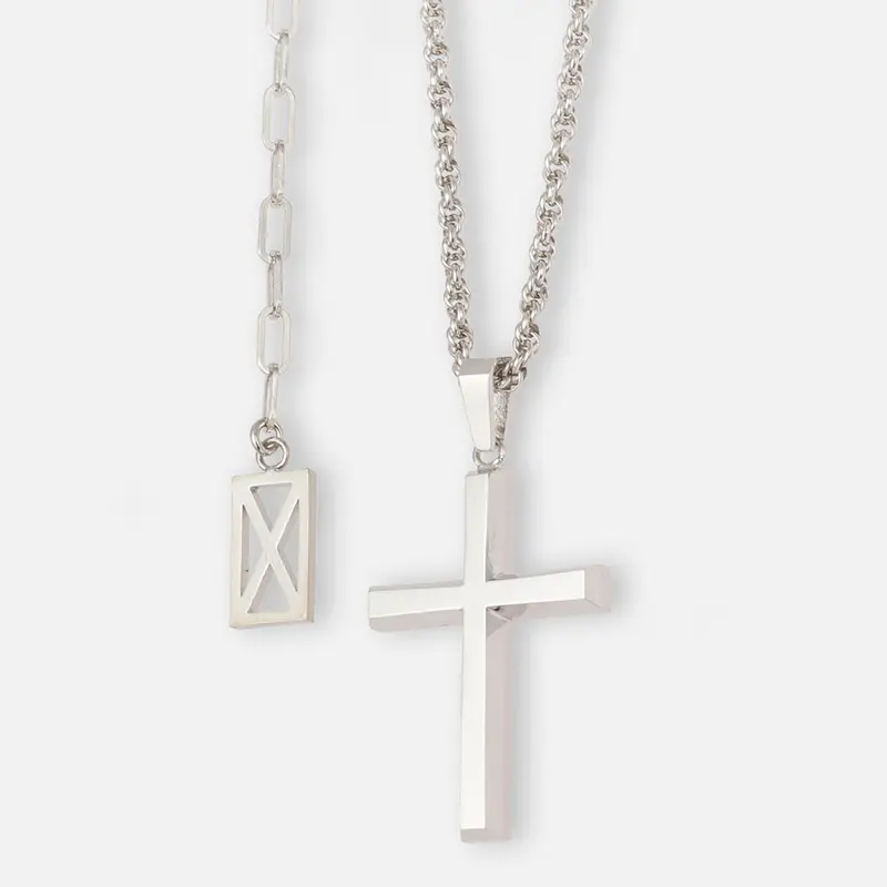 MLVINCE / ingot cross chain necklace silver | o...