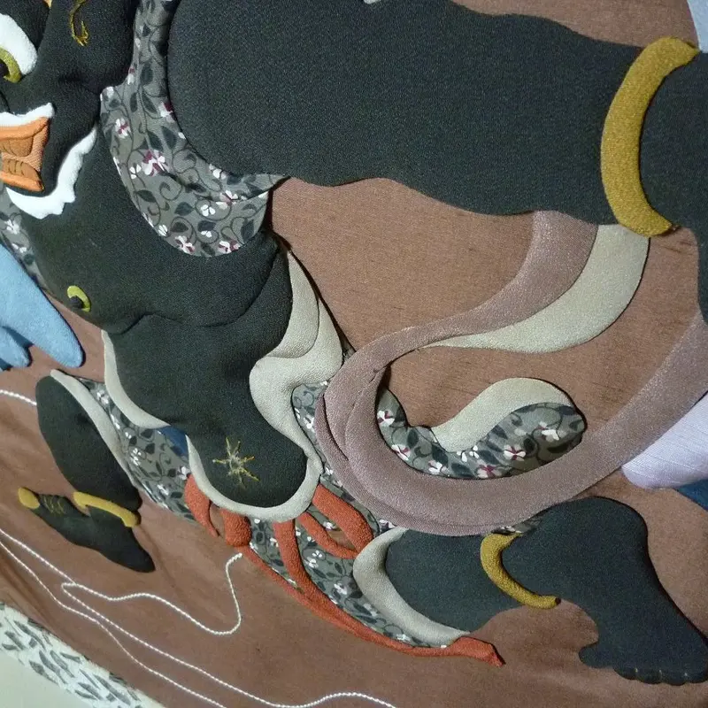 押絵タペストリー＊風神・雷神