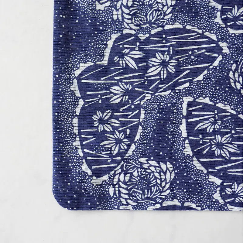 無形文化財　長板藍染　綿絽　初山一之助 証紙付き 銀座【D-3516】初山一之助作 長板藍染 綿絽 浴衣 留紺色 七宝に