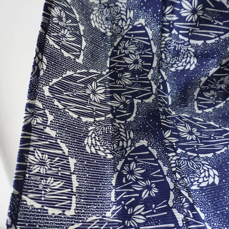 無形文化財 長板藍染 初山一之助作 綿絽 浴衣 証紙付き