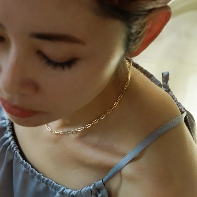 アリアチェーンネックレス(太)/イエローゴールド/K10 | peau_jewelry