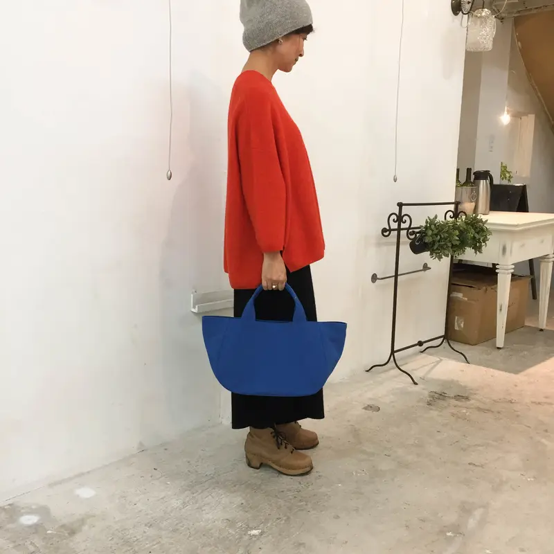 受注制作＊蓋付き丸トートM（エレファントスキン） | pour des lunettes