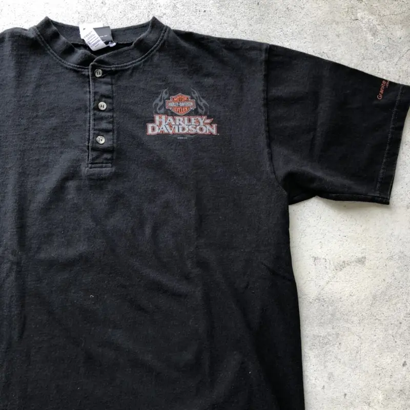 HARLEY DAVIDSONヘンリーネック Tシャツ | CUSTOM FEVER