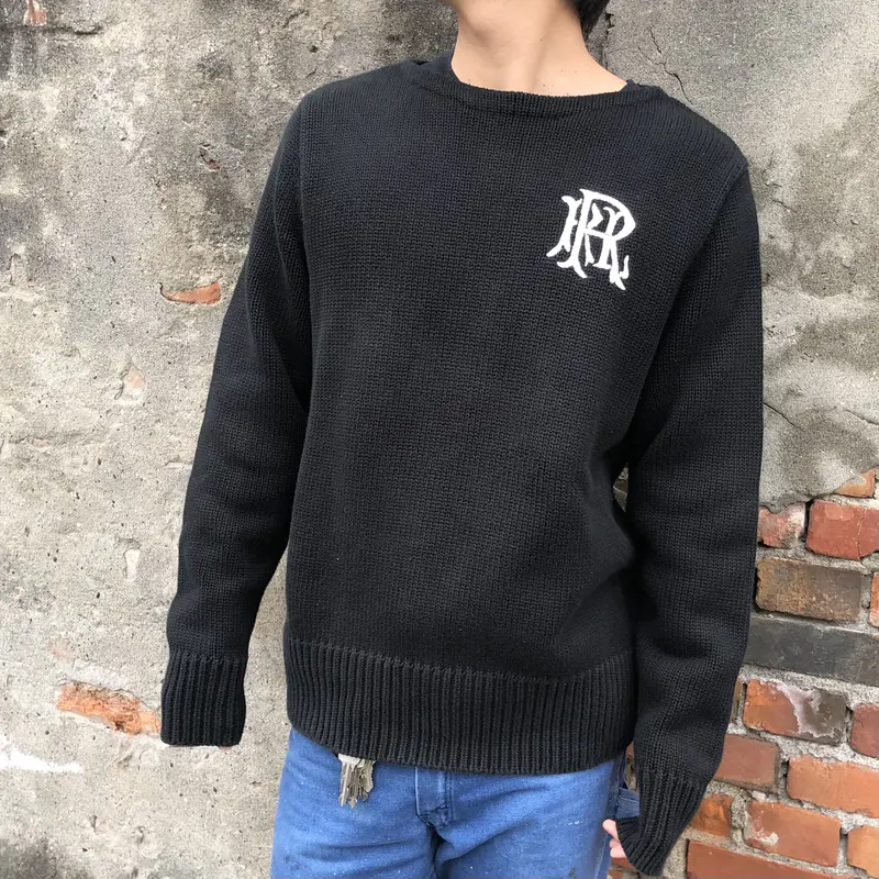 RALPH LAUREN RUGBY コットンニットセーター 黒 | CUSTOM FEVER