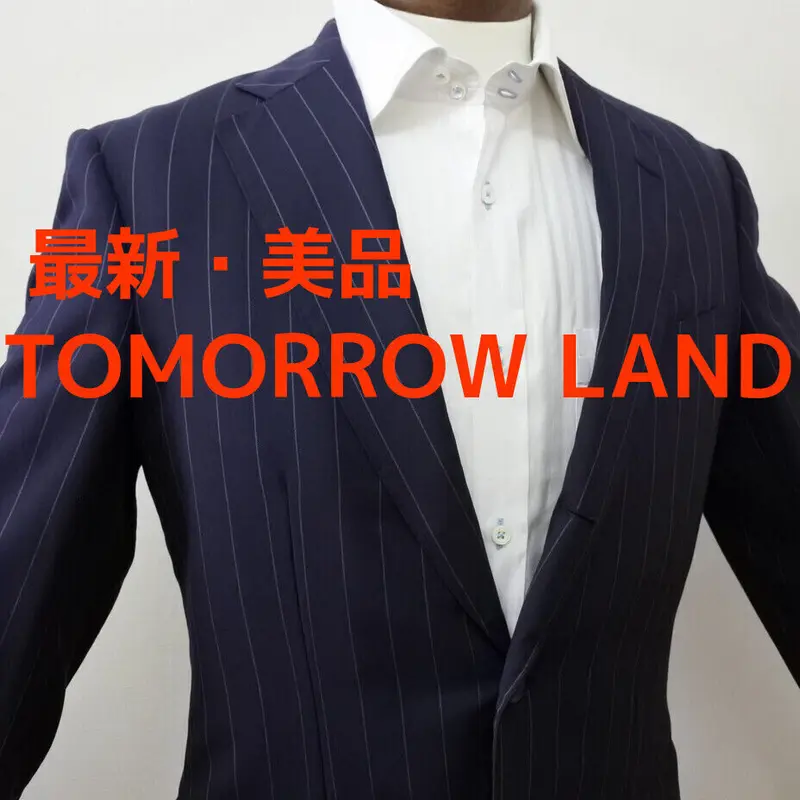 現行タグ トゥモローランド 段返り3Bネイビーストライプスーツ(44