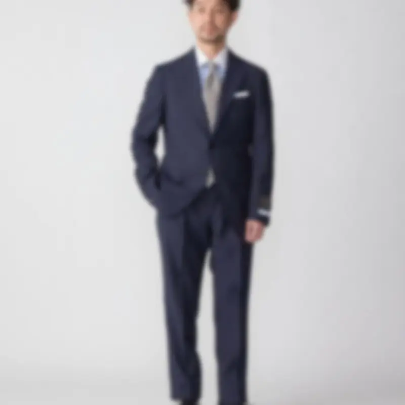 現行タグ シップス 段返り3ボタンブラックドット柄スーツ(44) 定価